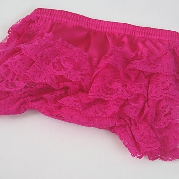 Lace Baby Bloomer Size 0-3 Hot Pink Diaper Cover - Picture 2 of 7